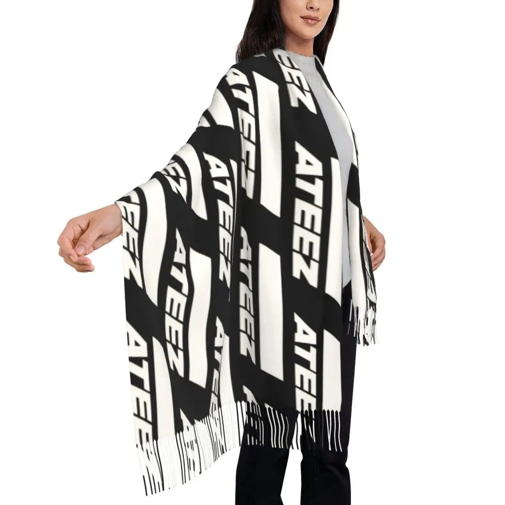 Printed Kpop ATEEZ Logo Scarf