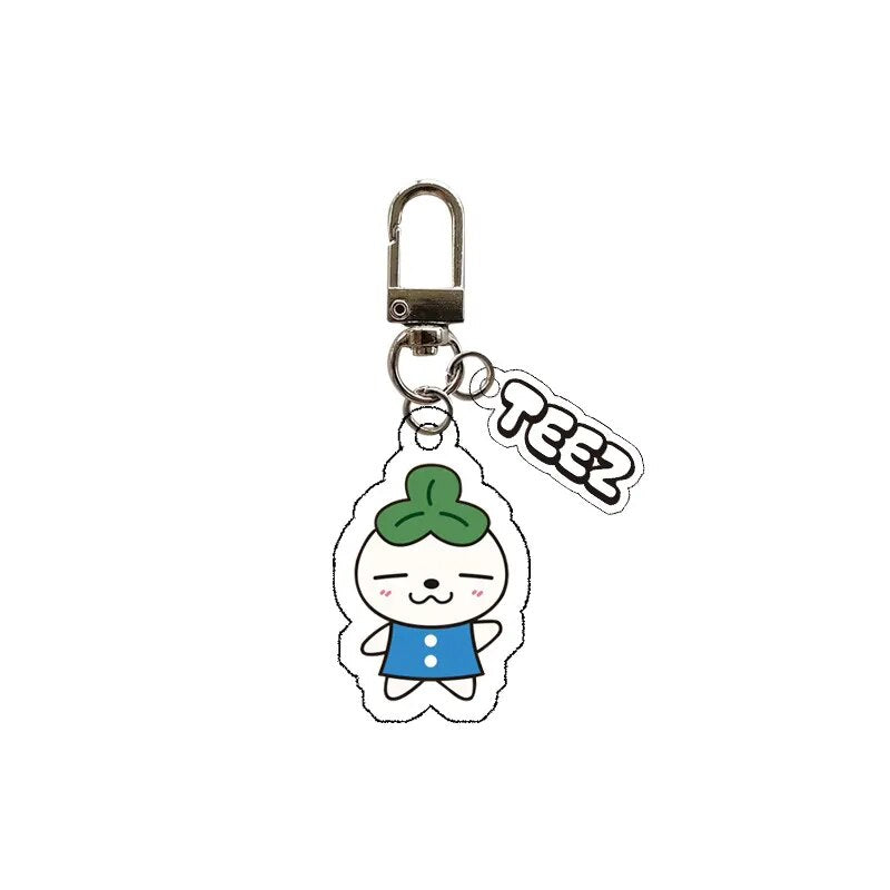 KPOP ATEEZ Cartoon Acrylic Keychain for Women Accessories