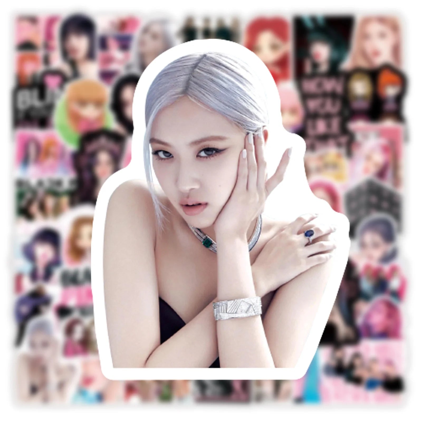 Black Pink Cartoon Stickers