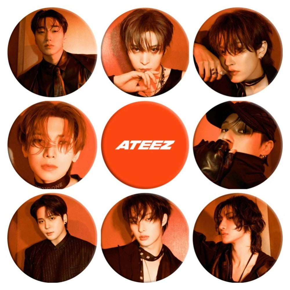 ATEEZ GOLDEN HOUR : Part 3 Round Badge Brooch Accessories