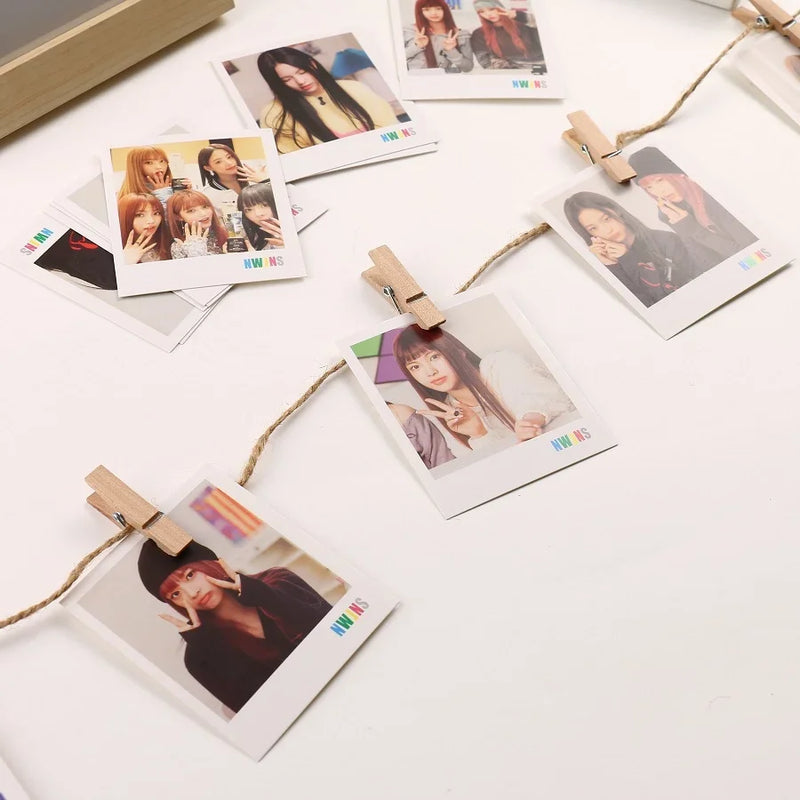 New Jeans Bunnies Lomo Cards with Wood clip and rope