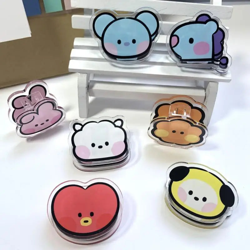 Bangtan21 Cute Acrylic Character Binder Clip