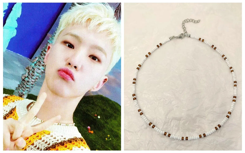 Kpop Seventeen HOSHI Halskette mit gleichen Perlen