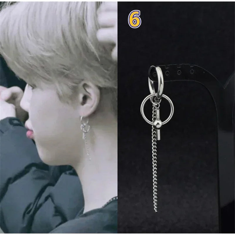 Bangtan Boys Long Tassel Stud Earrings Accessories