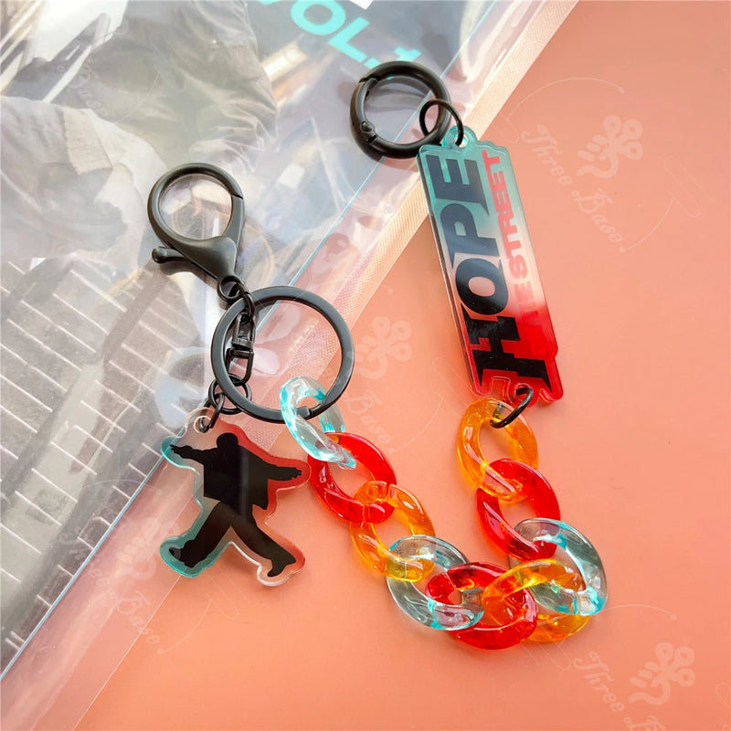 Bangtan Jhope AgustD Cute Acrylic Keyring Keychain