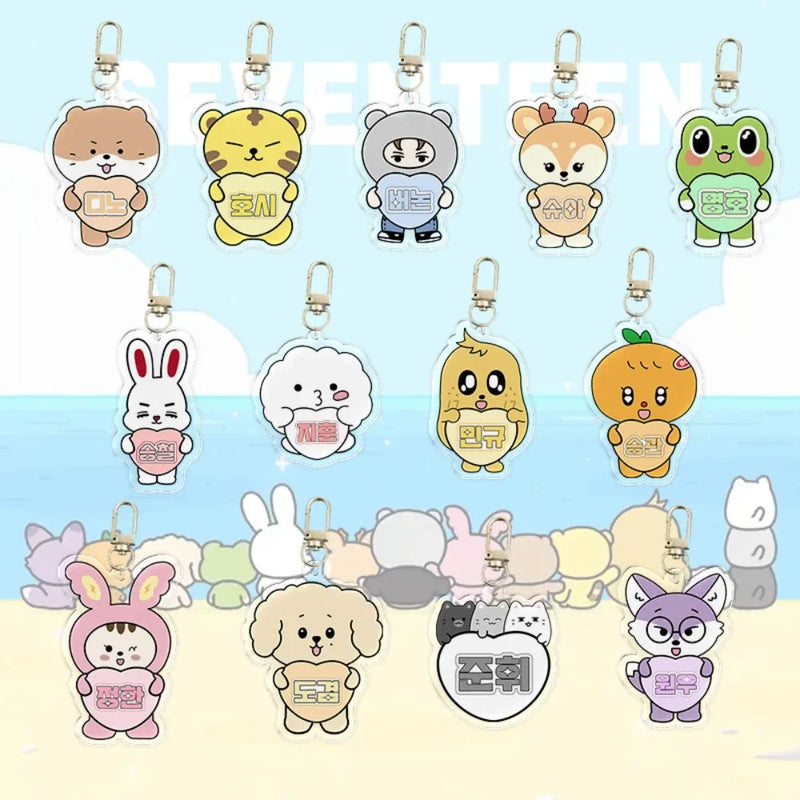 KPOP SVT Plush Doll Keychain Ring