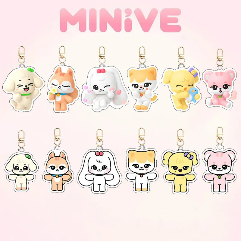 KPOP IVE MINIVE Cartoon Acrylic Keychain