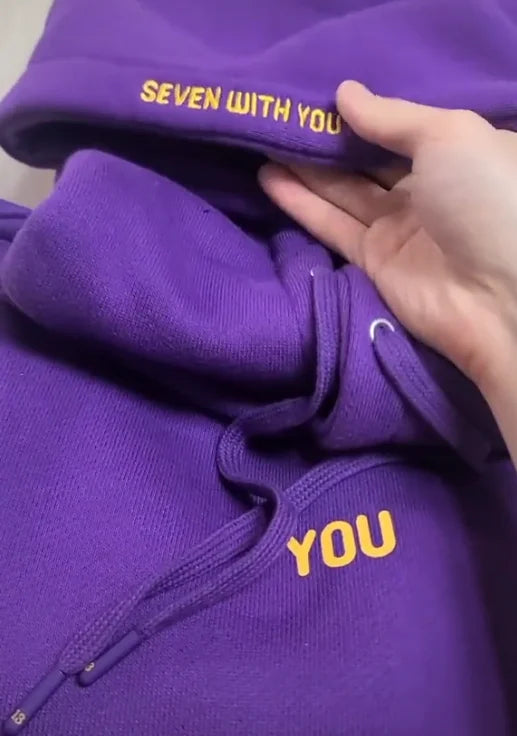 Bangtan Boys Purple Hoodie Printed Seven With You 13 You