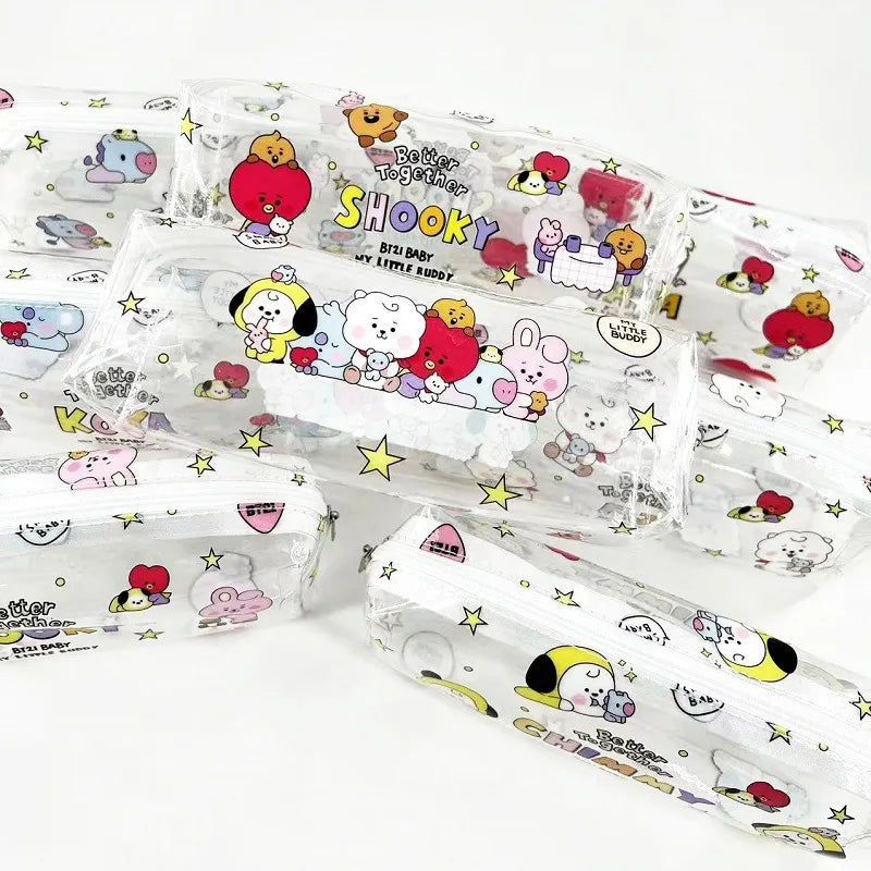 Bangtan21 Anime Cute Cartoon Transparent Pencil Case Bag