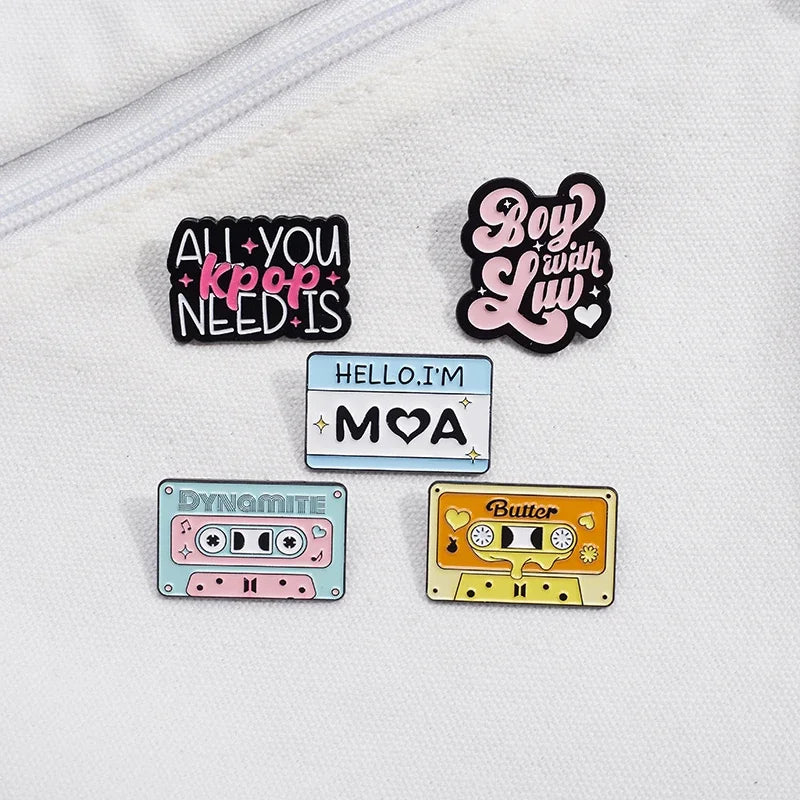 KPOP Bangtan Group Retro Brooch Enamel Pins