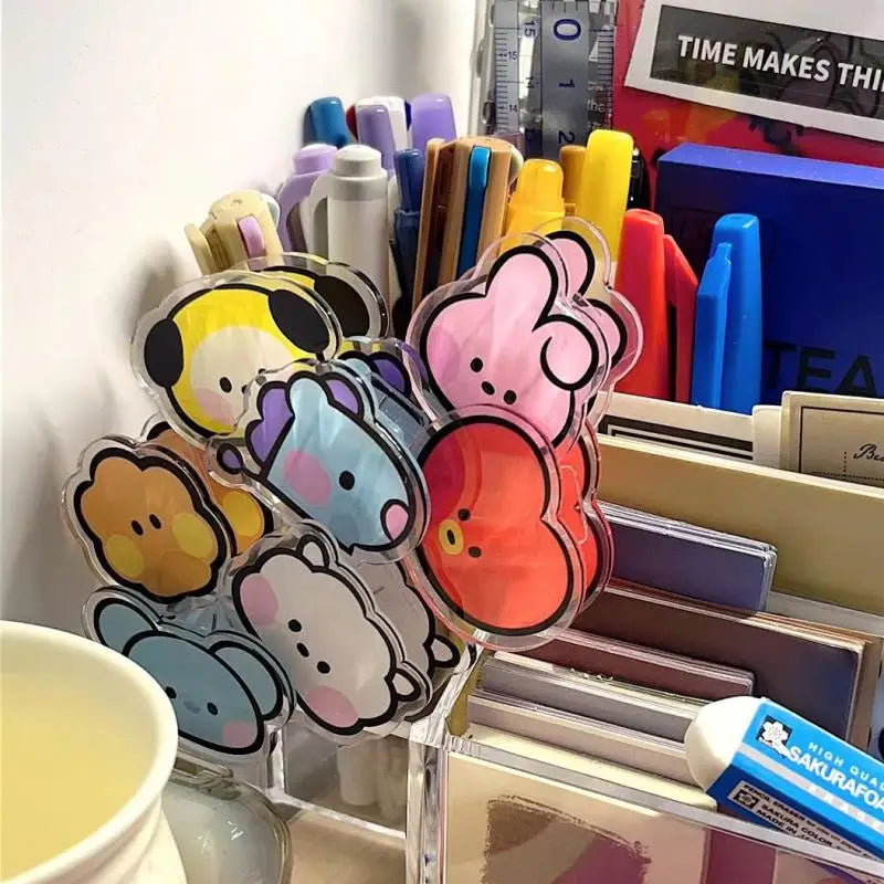 Bangtan21 Cute Acrylic Character Binder Clip