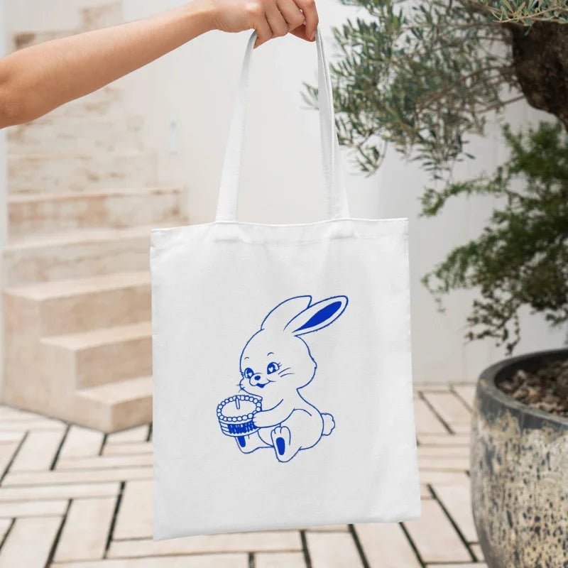 New Jeans Bunnies Collection Canvas Tote Bag