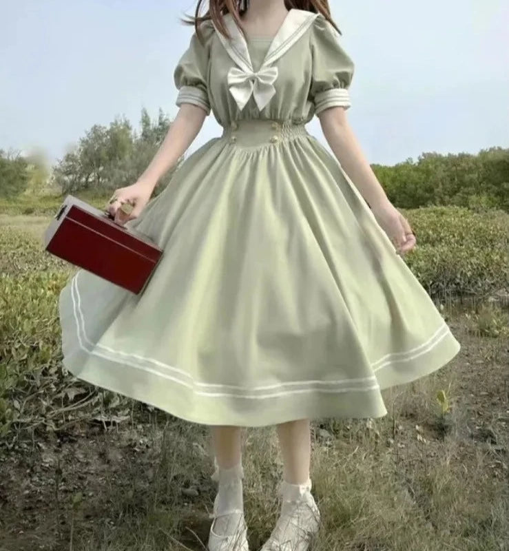 Retro Bow Collar Dress