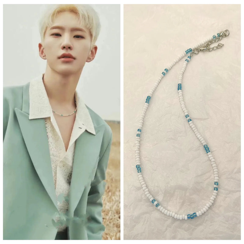 Kpop Seventeen HOSHI Halskette mit gleichen Perlen