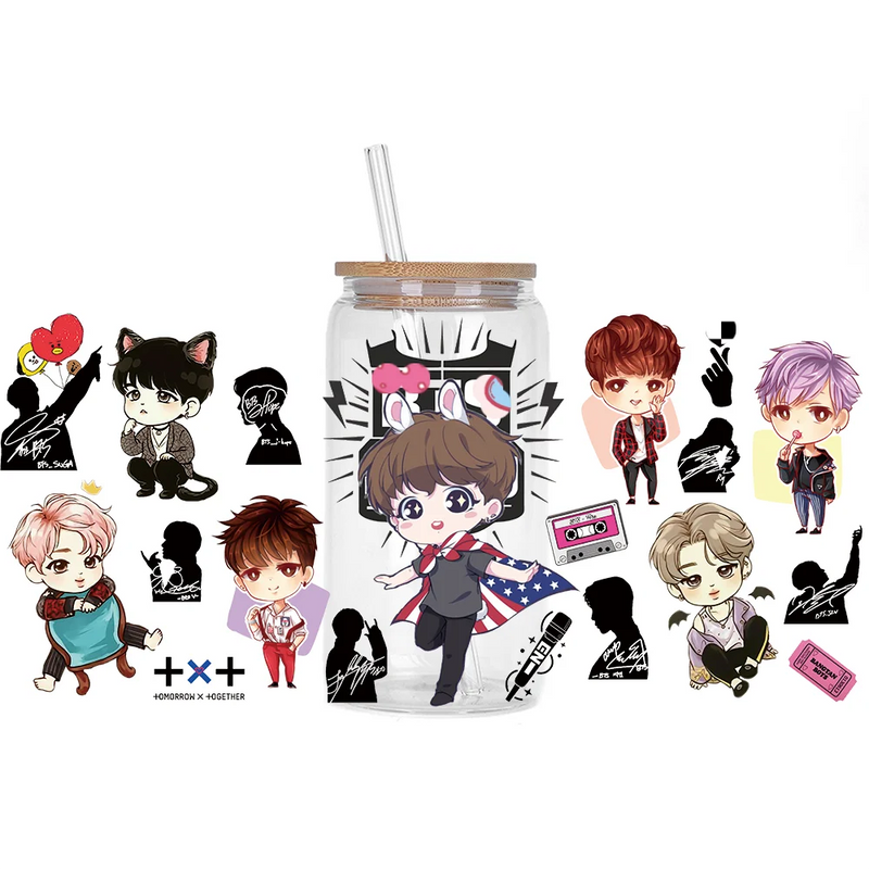 Bangtan Boys Waterproof 3D Stickers for Cups