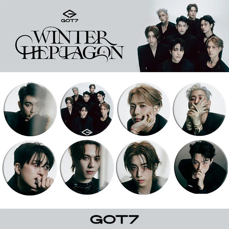 KPOP GOT7 Album WINTER HEPTAGON Metal Badge Brooch