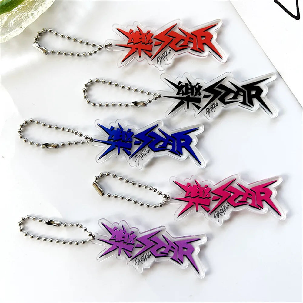Kpop Stray Kids New Album Rockstar Key Rings Acessories