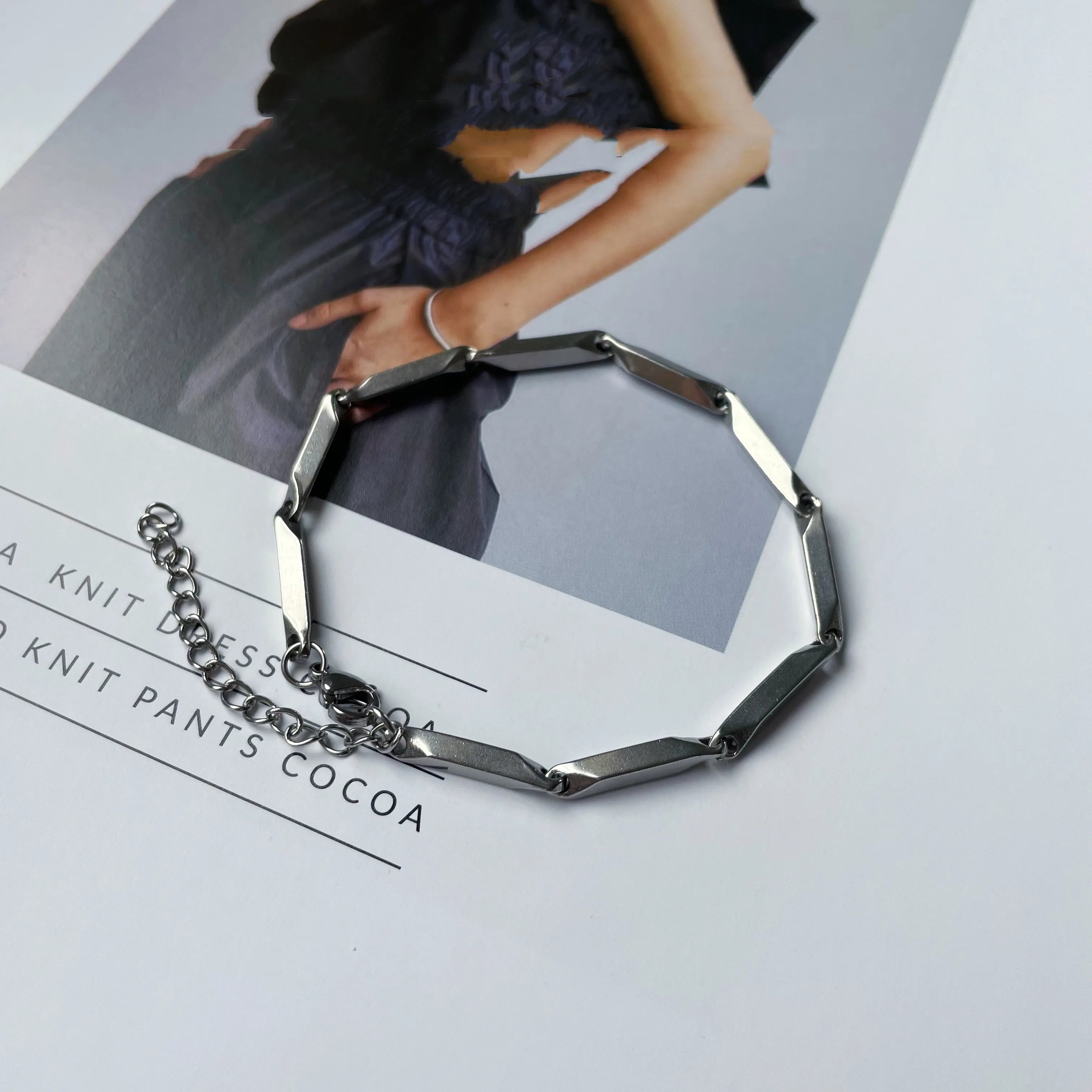 Armband aus Edelstahl mit Bambus-Twist-Kette