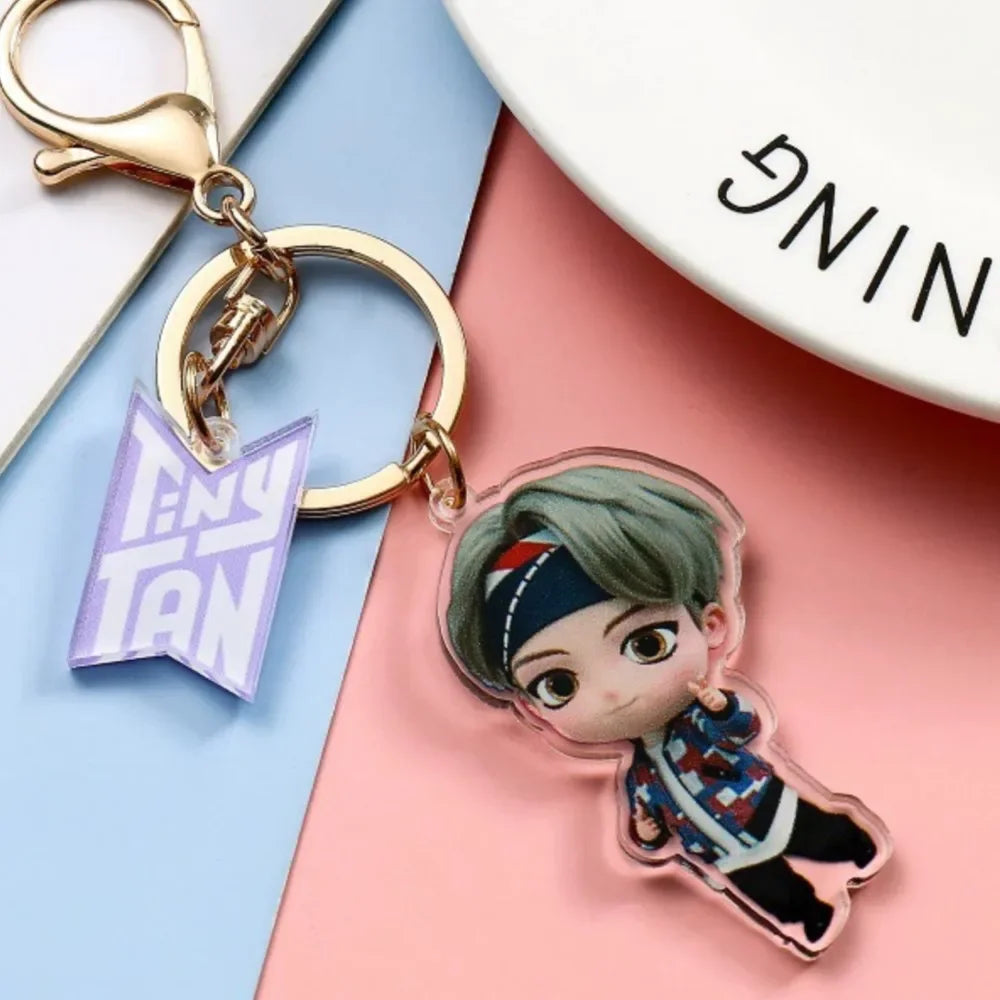 Bangtan Boys Acrylic Cute Cartoons Keychain