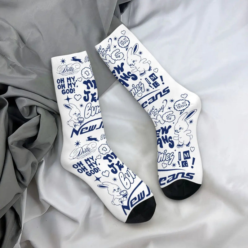 New Jeans Bunny Middle Tube Socks for Girls