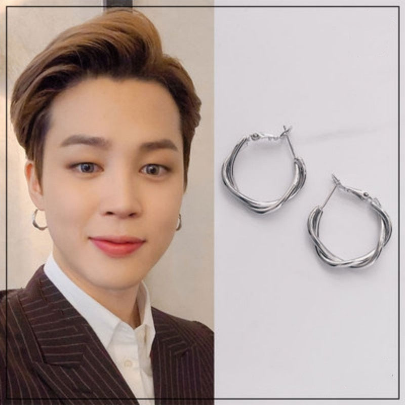 Kpop JIMIN Metal Twisted Earrings