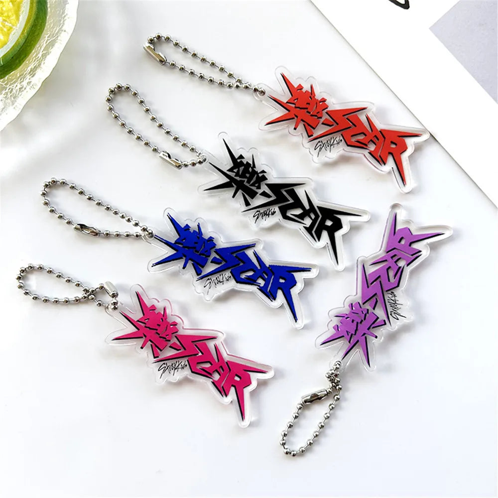 Kpop Stray Kids New Album Rockstar Key Rings Acessories
