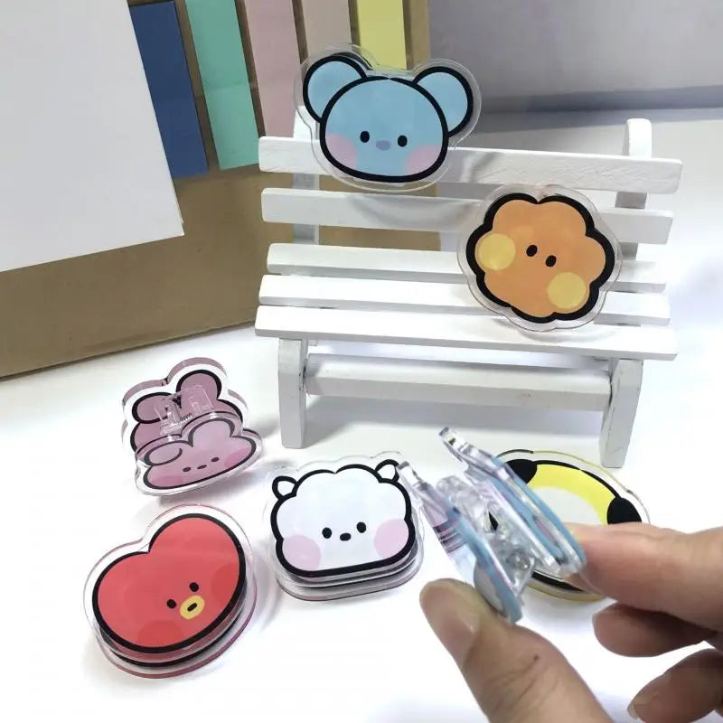 Bangtan21 Cute Acrylic Character Binder Clip