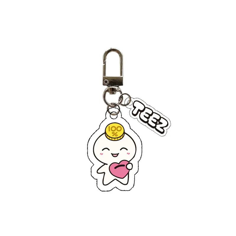 KPOP ATEEZ Cartoon Acrylic Keychain for Women Accessories