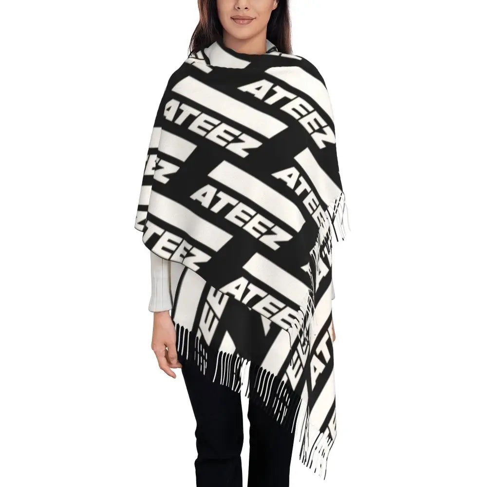 Printed Kpop ATEEZ Logo Scarf