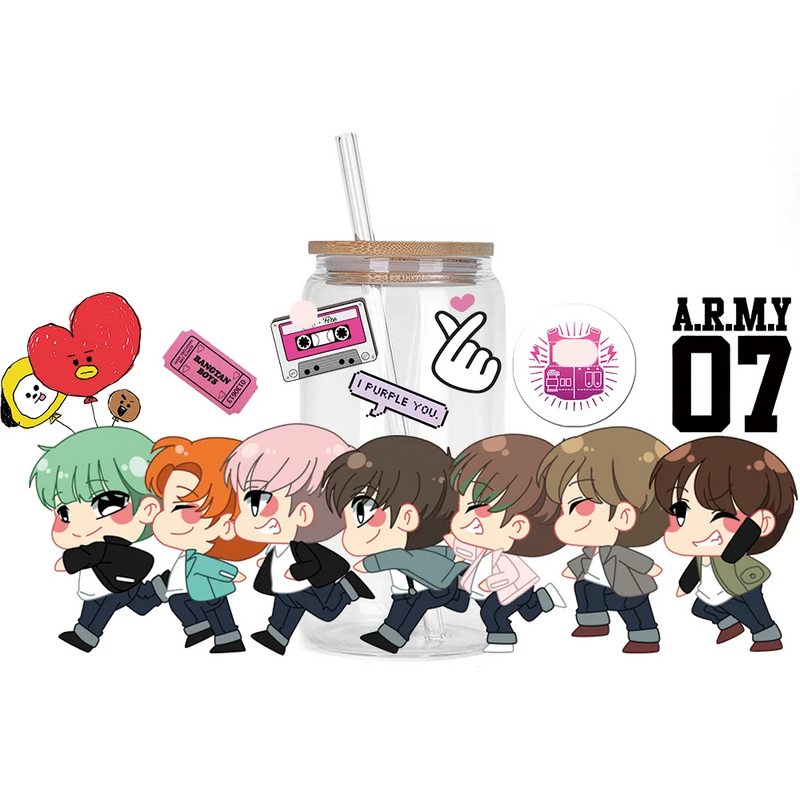 Bangtan Boys Waterproof 3D Stickers for Cups