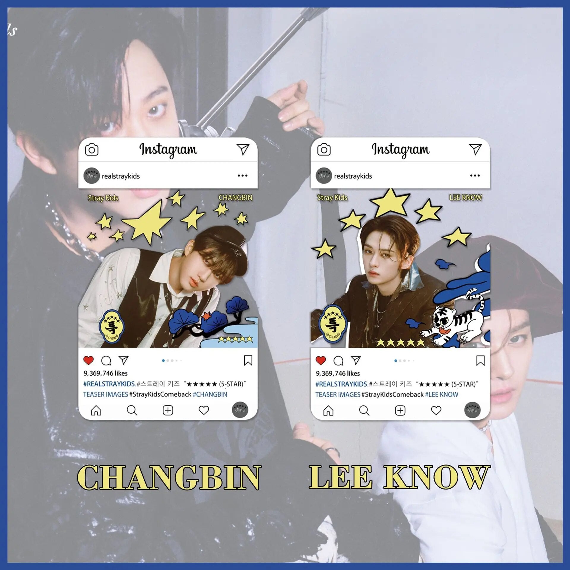 KPOP Stray Kids 5-Star Transparente Fotokarten 8 Stück/Set