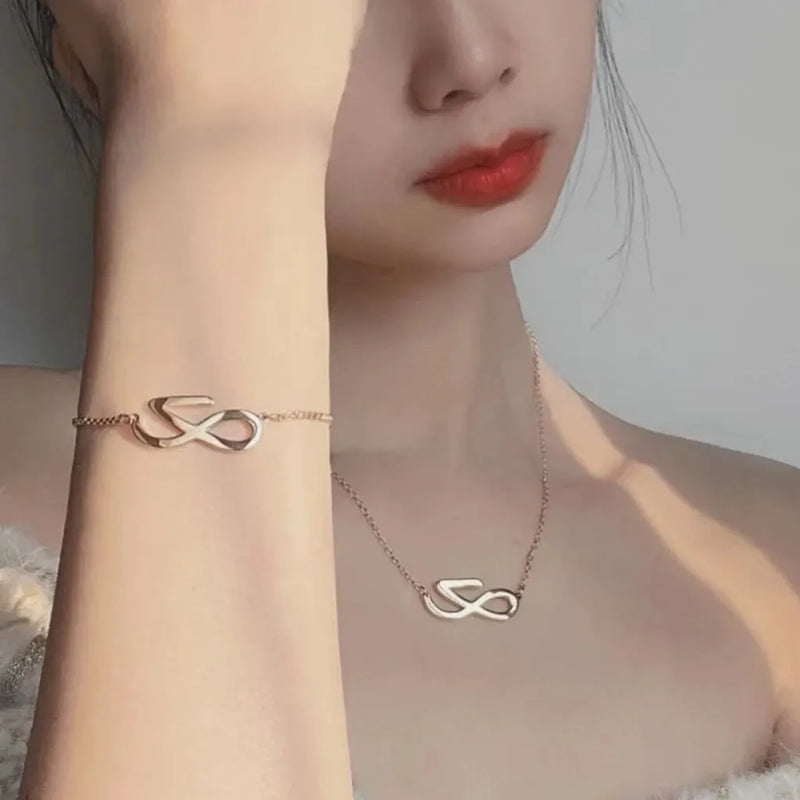 Bangtan Jk Golden Album Logo Necklace and Bracelet