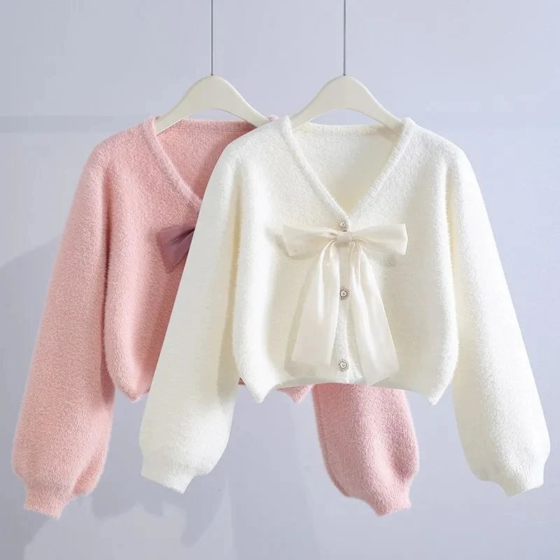 Bowknot Knitted Cardigan for Women