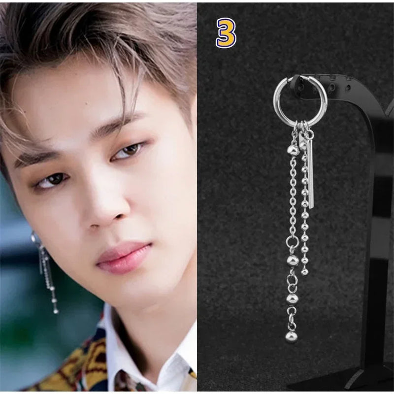 Bangtan Boys Long Tassel Stud Earrings Accessories