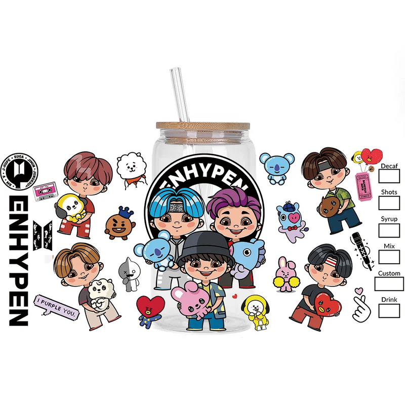 Bangtan Boys Waterproof 3D Stickers for Cups