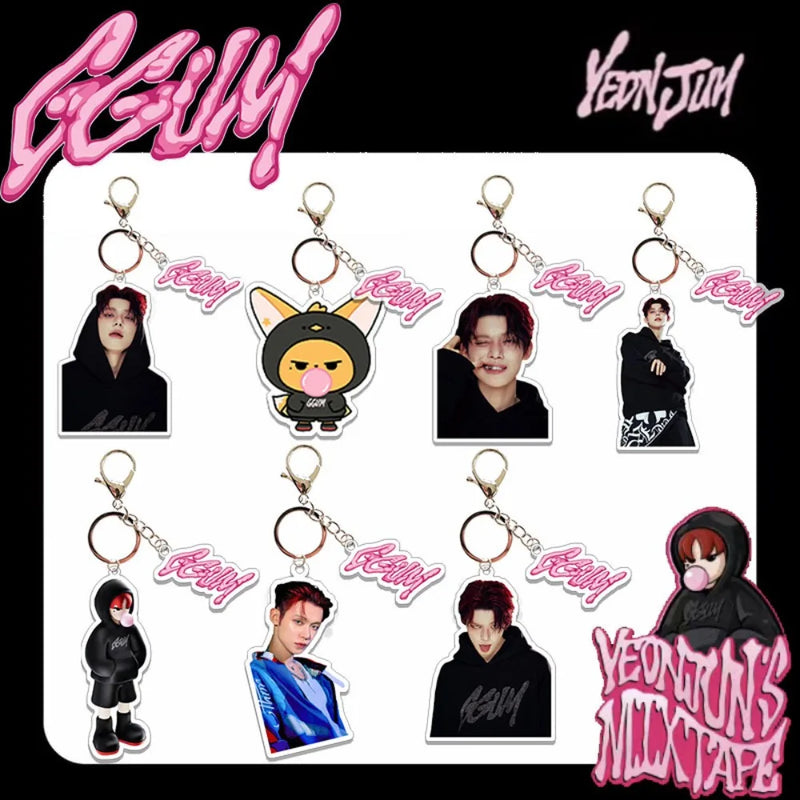 KPOP TXT YEONJUN GGUM Acrylic Keychain Ring