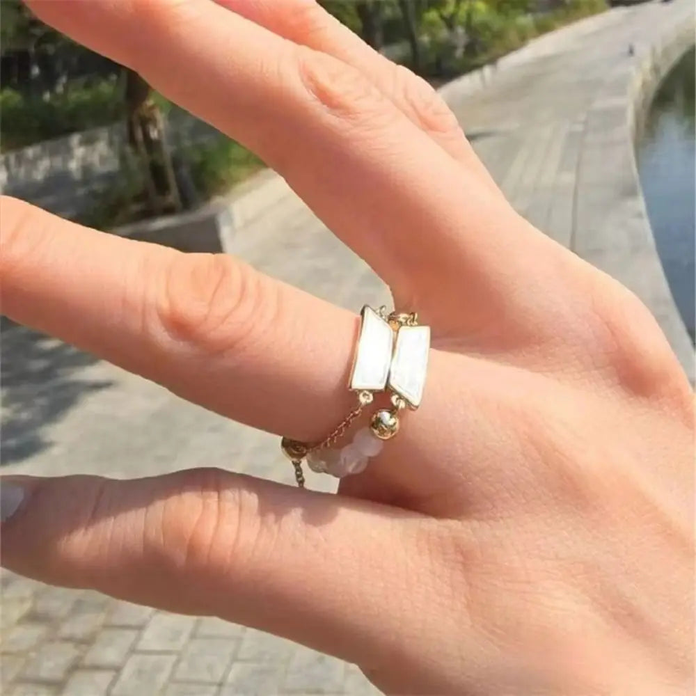 Bangtan Fashion Beaded Chain Ring