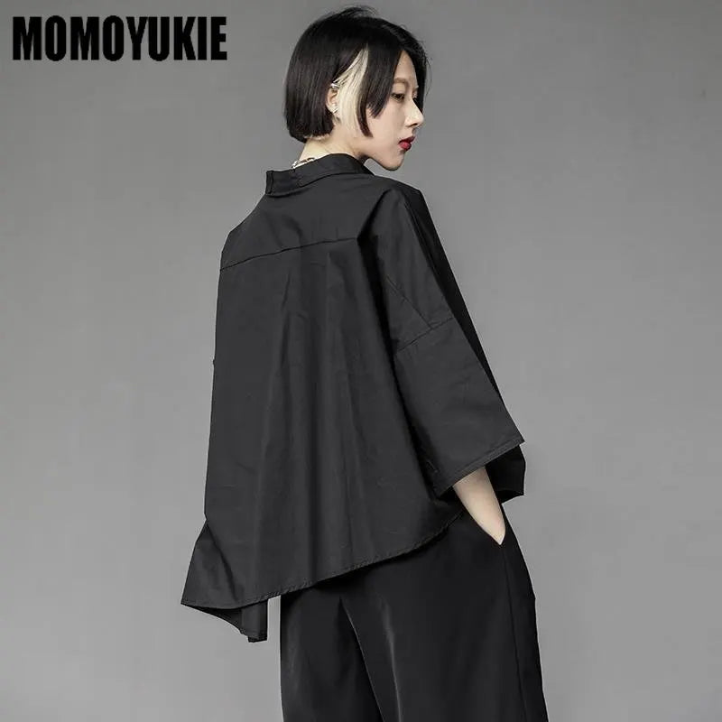 Korean Loose Oversize Button up Polo shirt for Women