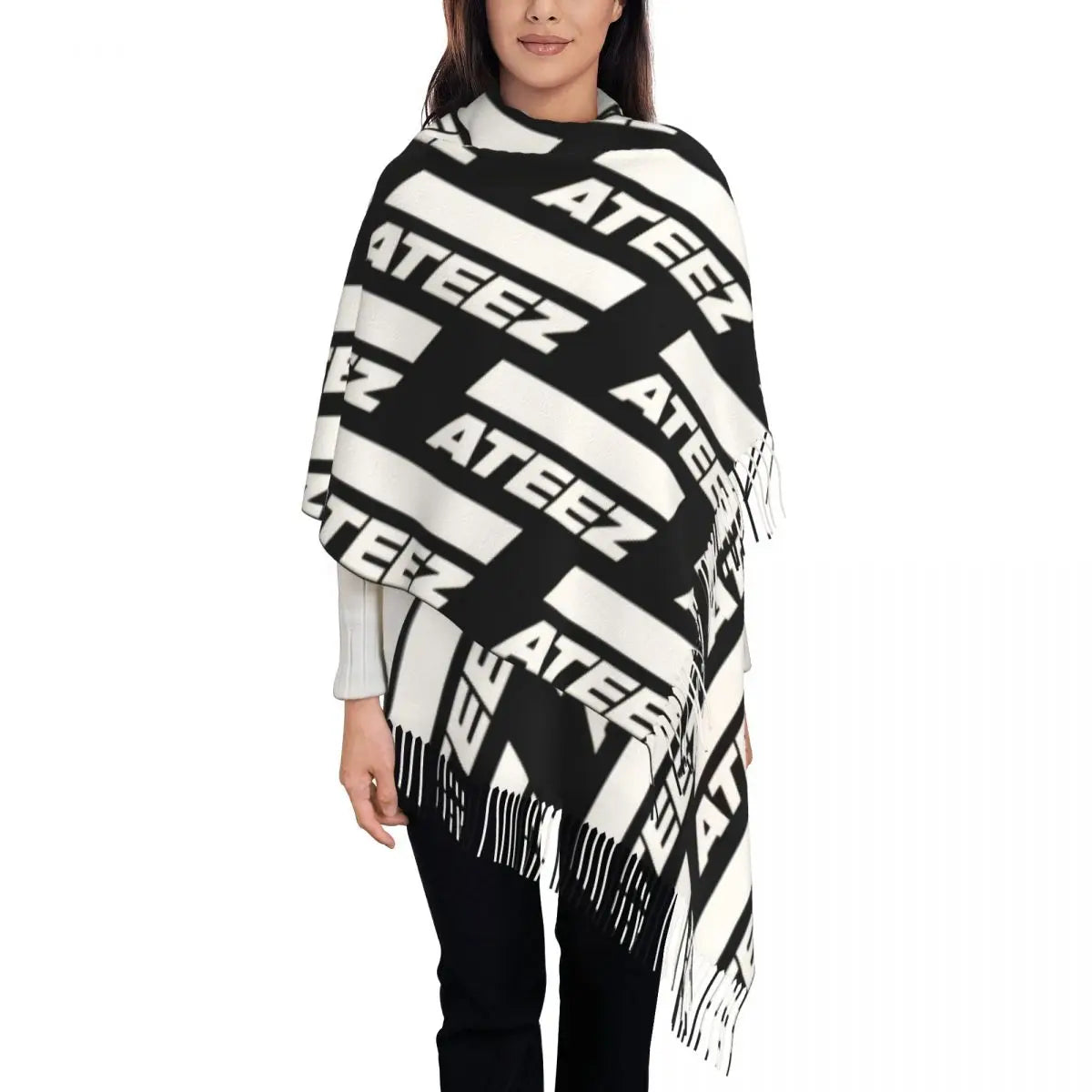 Printed Kpop ATEEZ Logo Scarf