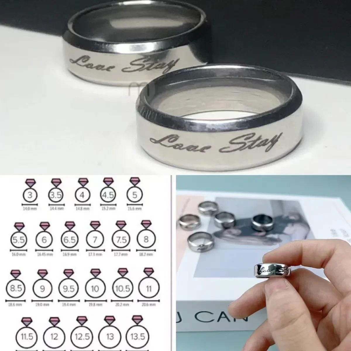 Straykids Love Stay Engraved Metal Ring Accessories