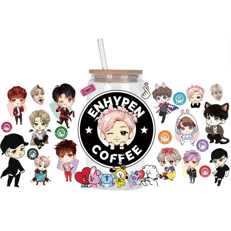 Bangtan Boys Waterproof 3D Stickers for Cups