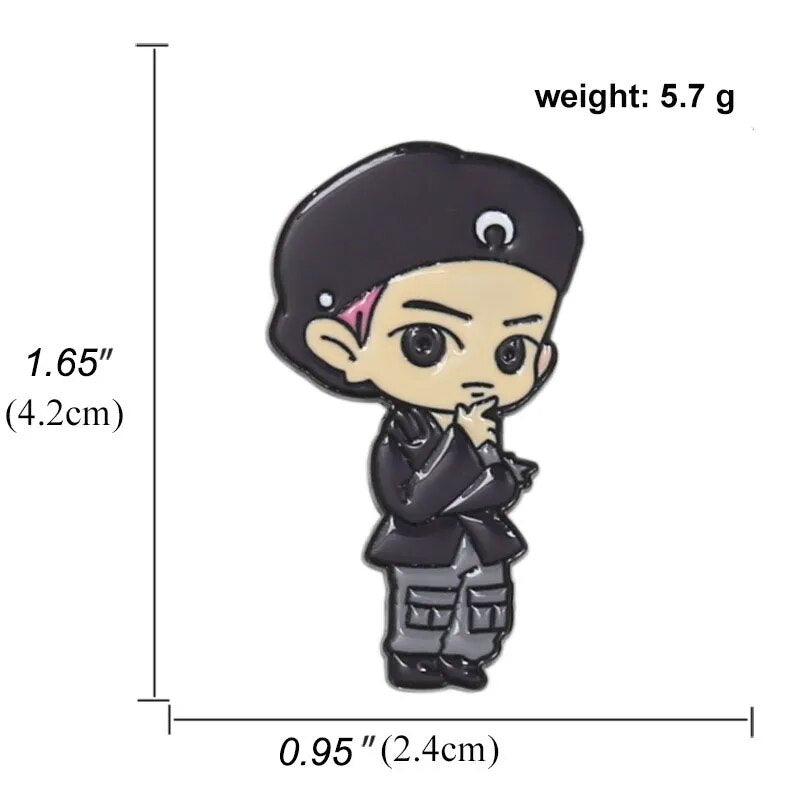 KPOP EXO Brooch and Enamel Pin Cartoon Member Figure