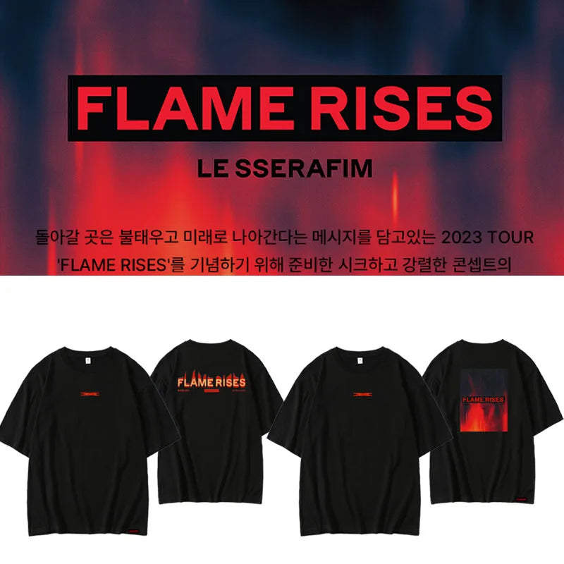 LE SSERAFIM TOUR FLAME RISES Oversized T Shirt