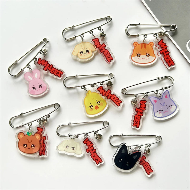 ATEEZ Cartoon Brooch Pins Accessories