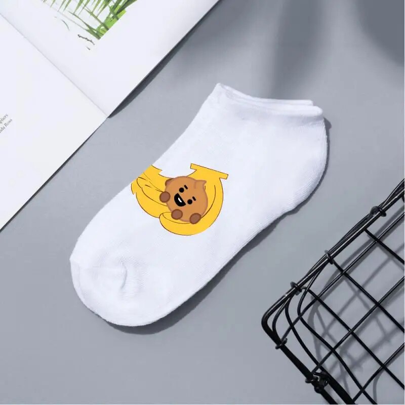 Bangtan21 Short Cute Boat Socks for Women