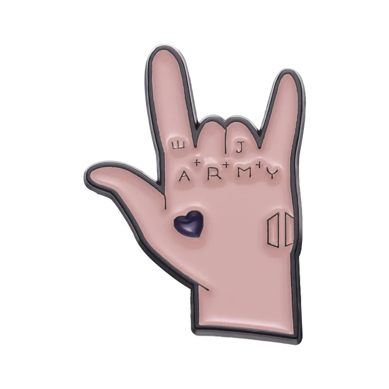 Bangtan Boys JK Hand Enamel Pin Brooch