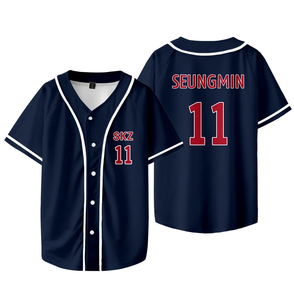 KPOP Stray Kids Baseball Jersey Shirt KPOP Stray Kids Baseball Jersey Shirt