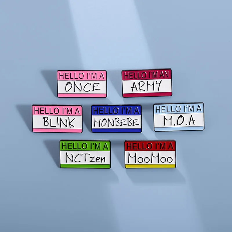 KPOP Band Group Hello Enamel Pins Brooch