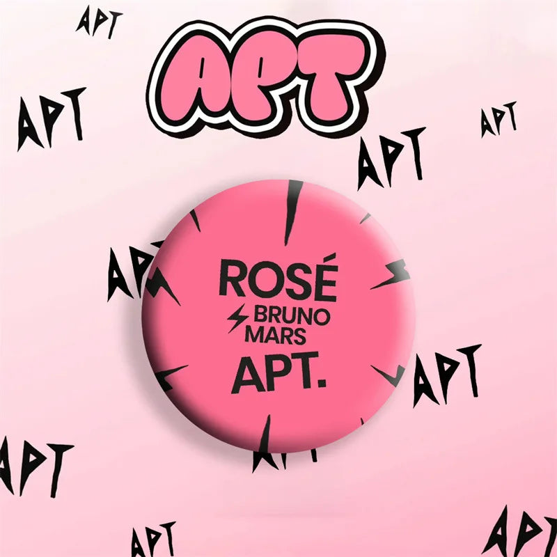 KPOP Rose APT Mirror Keychain Pin Badge