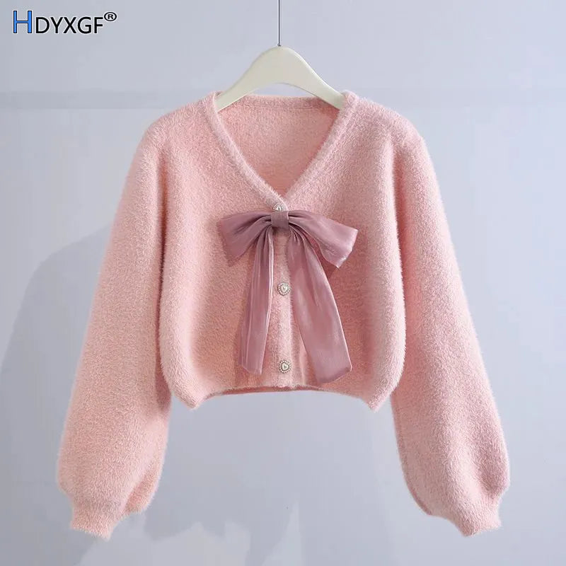 Bowknot Knitted Cardigan for Women
